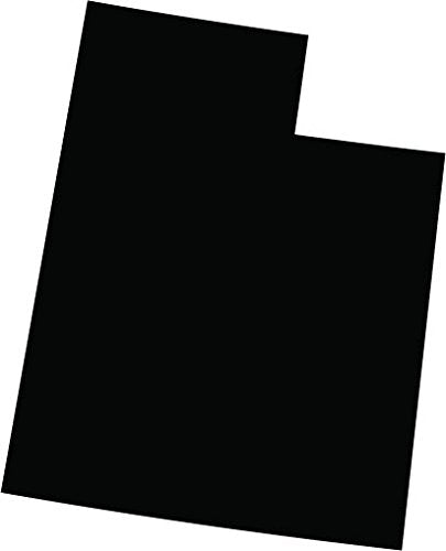 Picniva Black Utah Map Removable Vinyl Wall Decal, 5 in Wide
