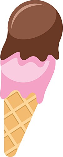 Picniva Ice Cream Clear Vinyl Wall Stickers, A4, 2 in Tallest