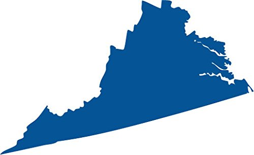 Picniva Blue Virginia VA 3 Inch Map Vinyl Car Decal Sticker Vehicle Bumper - Color: blue - Size: 3 inches