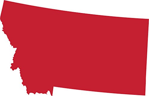 Picniva Red Montana MT State Map Vinyl Wall Decal, 3 in - Color: red - Size: 3 inches