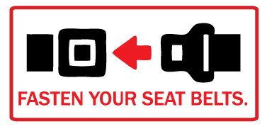 Picniva Fasten Your Seat Belts Vinyl Reminder Decal for Taxi Passengers