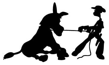 Picniva Cowboy Mule Style 2a Removable Vinyl Wall Decal - Color: cowboy mule style2a