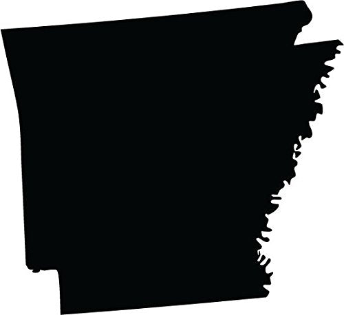 Picniva Arkansas State Map Vinyl Car Window Decal, Black, 3 in Wide
