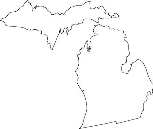 Picniva Michigan MI Map Removable Vinyl Wall Decal, White, 20 in - Color: white - Size: 20 inches