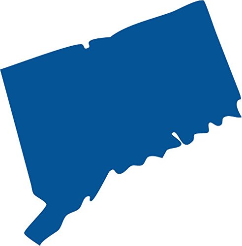 Picniva Connecticut State Map Removable Vinyl Wall Decal, Blue, 3 in Wide