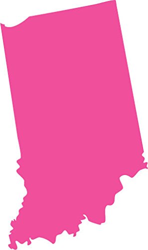 Picniva Pink Indiana IN State Map Vinyl Decal for Car Window Laptop, 3 in - Color: pink - Size: 3 inches