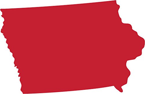 Picniva Red Iowa IA State Map Vinyl Wall Decal, 3 in - Color: red - Size: 3 inches