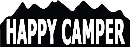 Decaltor Happy Camper Quote Vinyl Decal for Car Window Laptop, 4 in