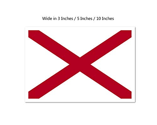 Picniva Alabama State Flag Vinyl Car Bumper Window Sticker, 10 in Wide