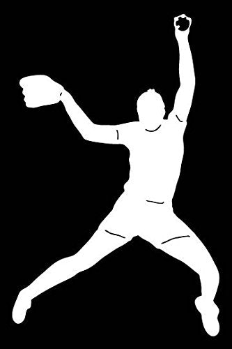 Picniva Baseball Pitcher Type8 Vinyl Car Window Decal, Approx 5 in