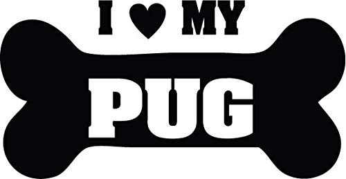 Decaltor I Love My Pug Vinyl Decal for Car Window Laptop, 5 in
