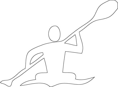 Decaltor Kayaker Silhouette Vinyl Decal, 5 in, Car Window Sticker