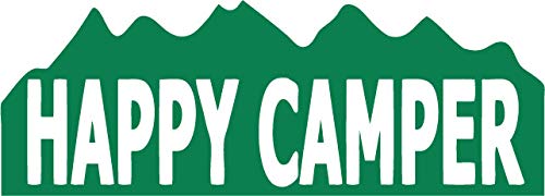 Decaltor Happy Camper Quote Vinyl Decal for Car Window Laptop, 4 in