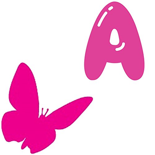 Picniva Custom Baby Name Wall Decal, Pink Butterfly, Font Three