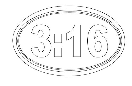 Decaltor John 3:16 Bible Verse Vinyl Decal, 3.5 x 5 in