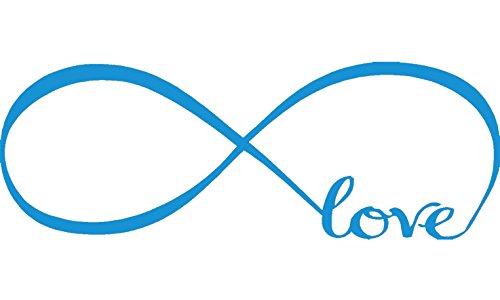 Picniva Infinity Symbol Love Wall Decal, Blue, 7 x 22 in