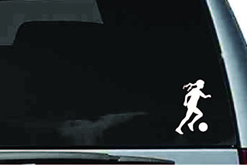 Picniva Soccer Girl Sty28a Vinyl Car Window Decal, Approx 5 in