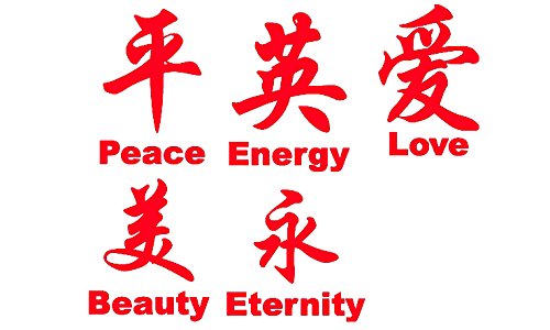 Red 22" X 5" Chinese Symbol DECAL ART Décor