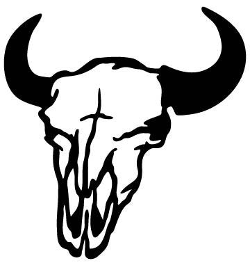 Picniva Cow Skull Style 2 Removable Vinyl Wall Decal - Color: cow skull style2