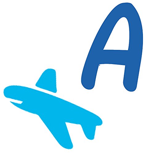 Picniva Custom Baby Name Wall Decal, Blue Airplane, Font Two