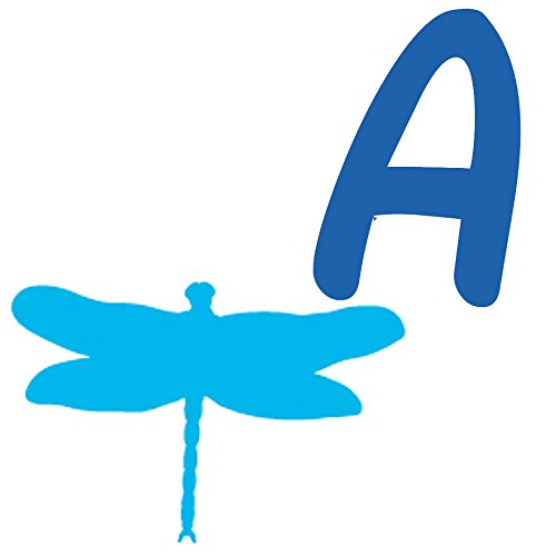 Picniva Custom Baby Name Wall Decal, Blue Dragonfly, Font Two