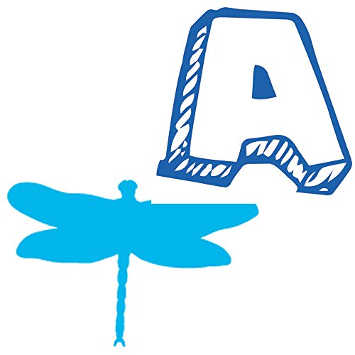 Picniva Custom Baby Name Wall Decal, Blue Dragonfly, Font One