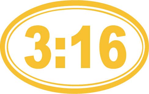 Decaltor John 3:16 Bible Verse Vinyl Decal, 3.5 x 5 in