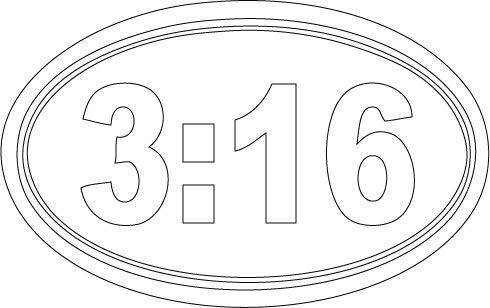 Decaltor John 3:16 Bible Verse Vinyl Decal, 3.5 x 5 in