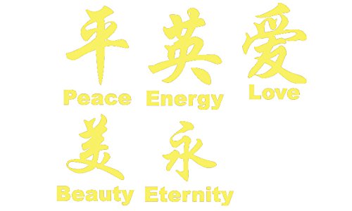 Yellow 22" X 5" Chinese Symbol DECAL ART Décor
