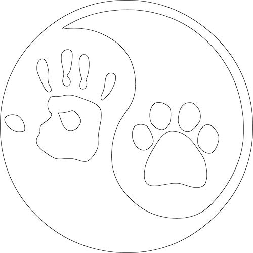 Decaltor Yin Yang Hand Dog Paw Laptop Decal, 5 in