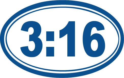 Decaltor John 3:16 Bible Verse Vinyl Decal, 3.5 x 5 in
