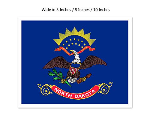Picniva North Dakota State Flag Vinyl Car Bumper Window Sticker, 10 in Wide