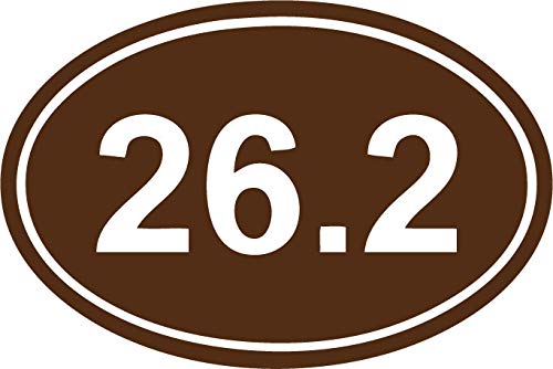 Decaltor 26.2 Marathon Oval Vinyl Bumper Decal, 5 x 3 in