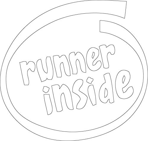 Decaltor Runner Inside Vinyl Decal, 5 in, Car Window Sticker