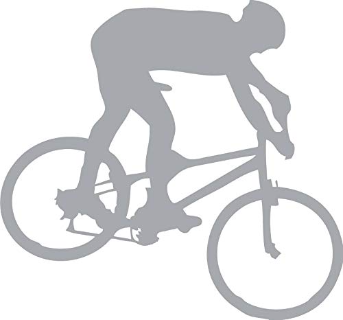 Decaltor Mountain Biker Vinyl Decal, 5 in, Car Window Sticker