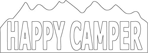 Decaltor Happy Camper Quote Vinyl Decal for Car Window Laptop, 4 in