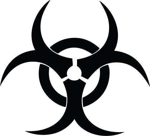 Decaltor Biohazard Symbol Vinyl Decal for Car Windows, Garage Decor