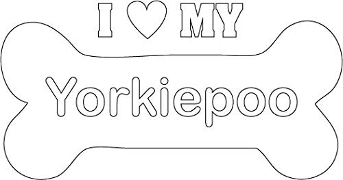Decaltor I Love My Yorkiepoo Vinyl Decal, 5 in, Car Window Sticker