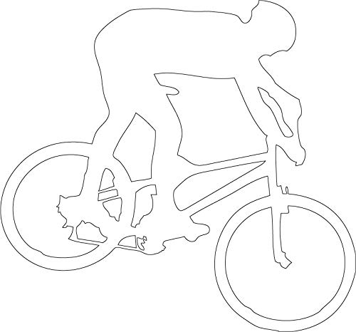 Decaltor Mountain Biker Vinyl Decal, 5 in, Car Window Sticker
