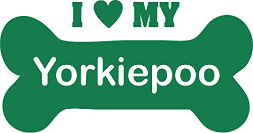 Decaltor I Love My Yorkiepoo Vinyl Decal, 5 in, Car Window Sticker