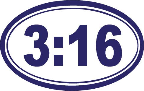 Decaltor John 3:16 Bible Verse Vinyl Decal, 3.5 x 5 in
