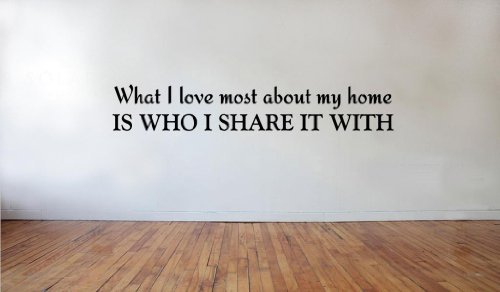 Picniva Matte Black What I Love Most About My Home Vinyl Wall Decal Family
