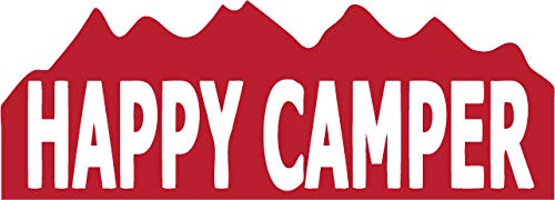 Decaltor Happy Camper Quote Vinyl Decal for Car Window Laptop, 4 in
