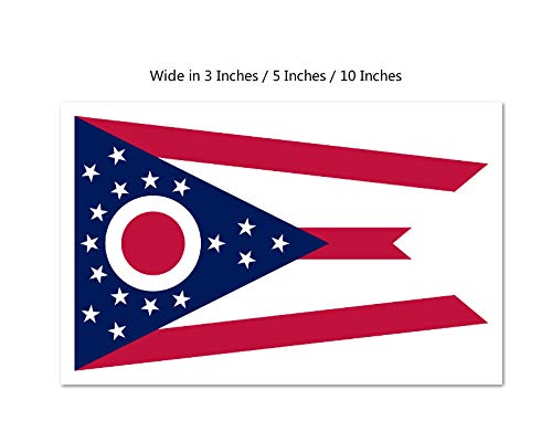 Picniva Ohio State Flag Vinyl Car Bumper Window Sticker, 10 in Wide