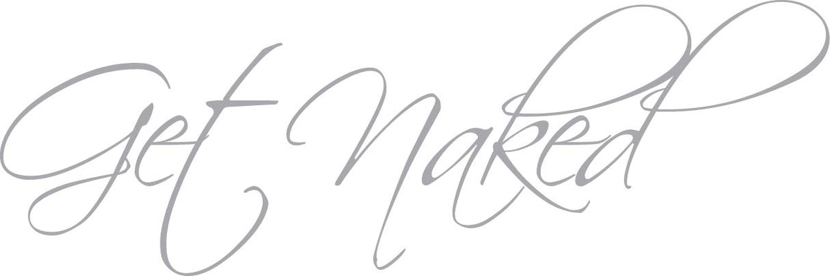 Picniva Get Naked Vinyl Bathroom Wall Decal, Silver, 10 x 34 in