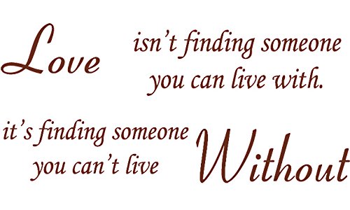 Picniva Love Without Quote Vinyl Wall Decal, Brown 22 x 10 in