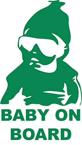 Decaltor Baby on Board Novelty Vinyl Decal, 5 in, Car Window Sticker
