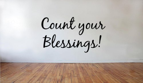 Picniva Matte Black Count Your Blessings Vinyl Wall Decal Home Decor