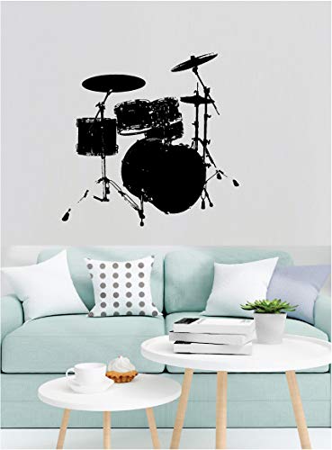 Picniva Drum kit HD Printed Music Wall Decal, 22 x 22 in