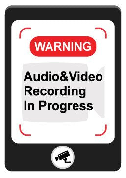Picniva Audio Video Recording Notice Stickers, 5 in, Two Pack